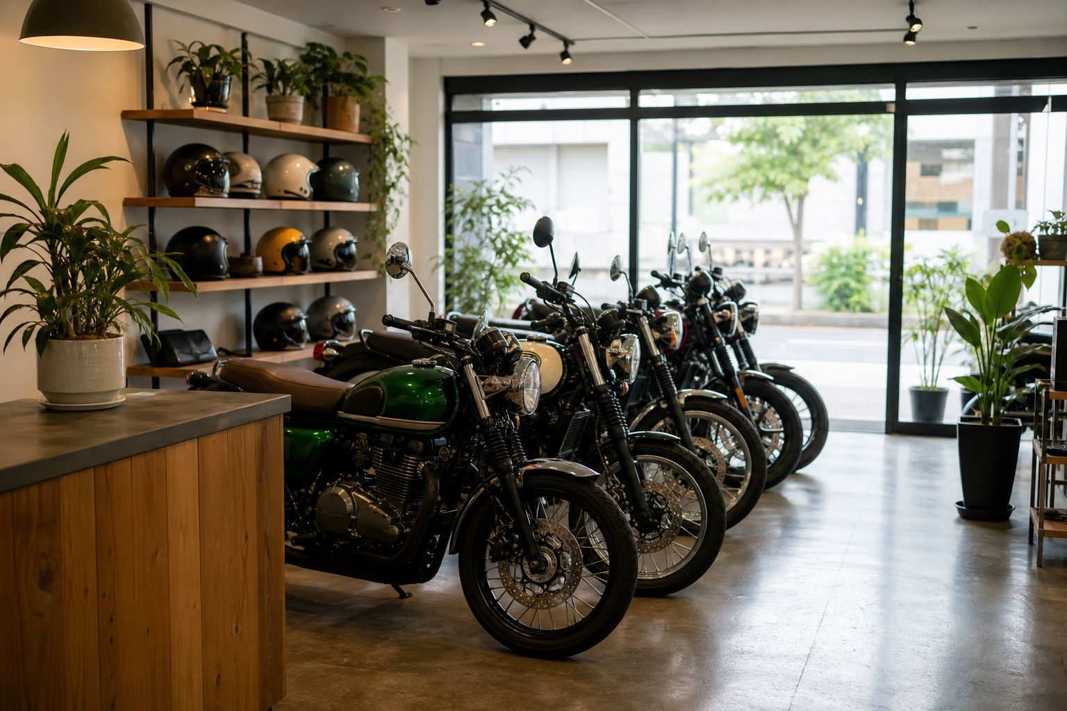 店内に並ぶバイク