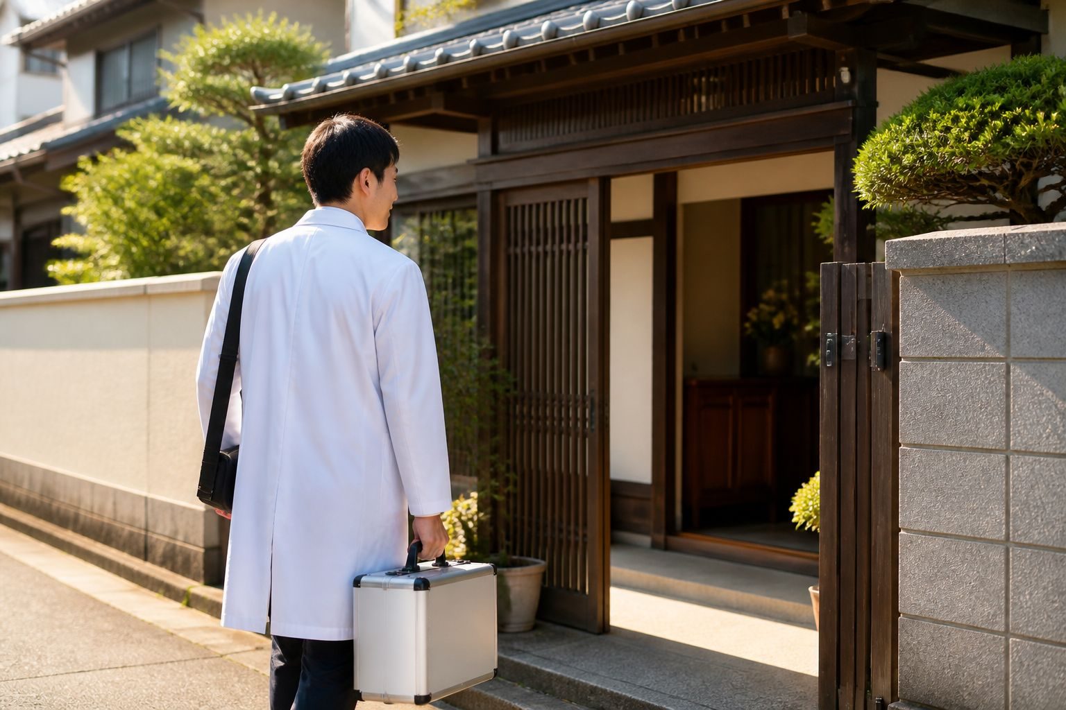 訪問歯科に向かう歯科医師